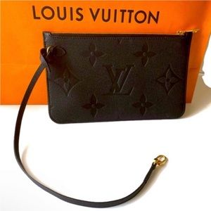 Louis Vuitton Neverfull Monogram Empreinte Black Leather Pouchette